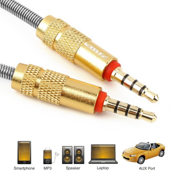ICEELEC 2.8FT/85CM Stereo Audio Adapter Cable 3.5mm Male to Male Audio Metal Auxiliary Cord for Car Stereos,Cellphone... N2