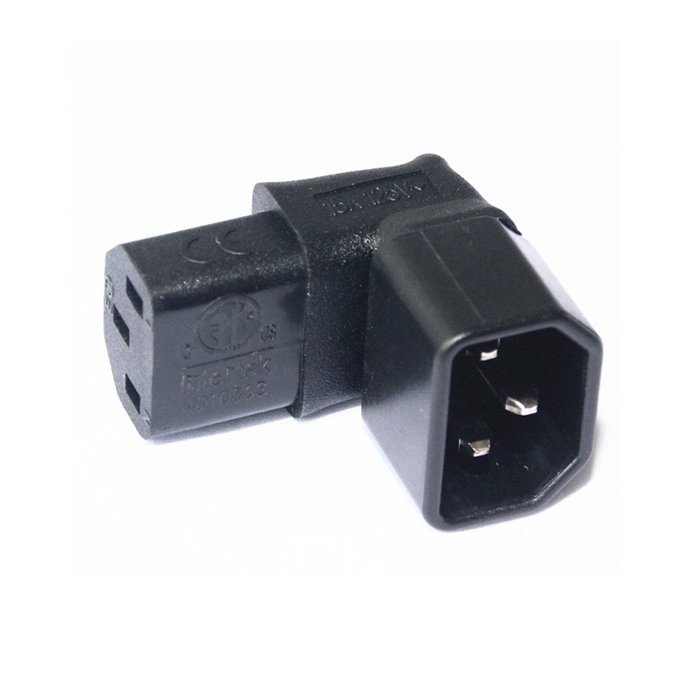Dshot&reg; IEC 320 C14 plug to C13 Down Angled PDU PSU UPS TV wall power Adapter