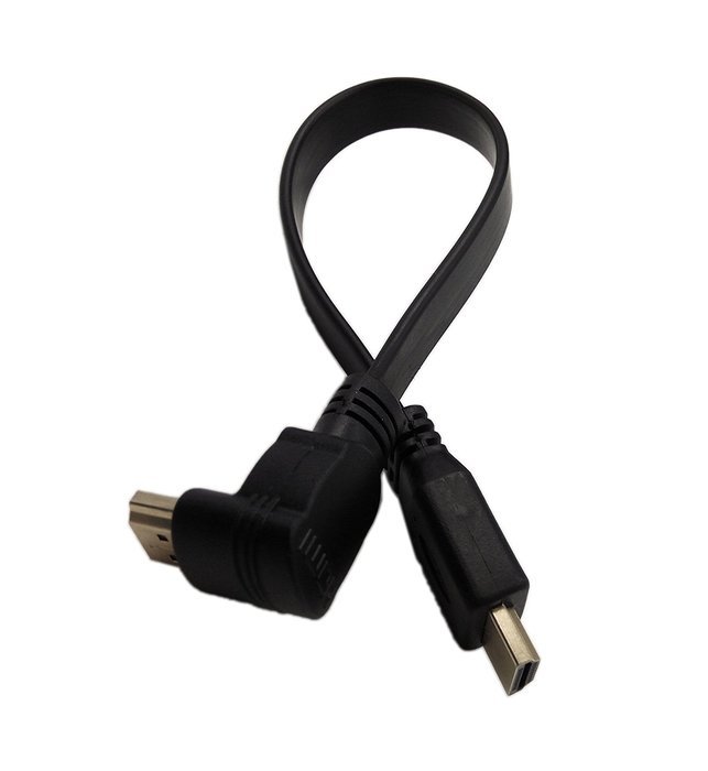 LEMENG 1FT Flat Slim High Speed HDMI Extension Cable A male to 90 Degree Up Angle A Male Cord N2