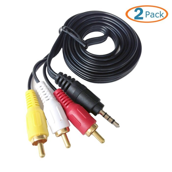 HTTX Premium Gold Plated 3.5mm Plug to 3 RCA Camcorder Audio Video A/V Cable for Sony JVC Panasonic Canon Samsung...