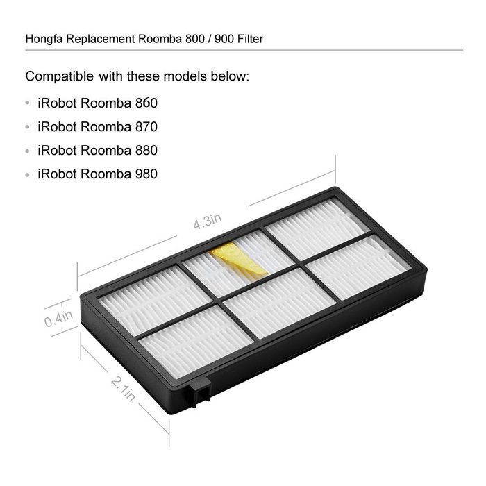 10pcs HEPA Filter for iRobot Roomba 800 870 880 980 Vacuum Cleaner, Hongfa Replacement Filters Kit (800 Series... N2