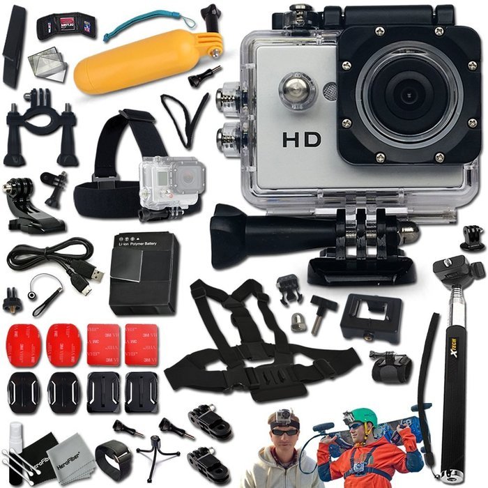 KoolCam AC100 Waterproof ACTION Camera / Camcorder HD 720p + COMPLETE Accessories Kit Includes: Head Strap + Chest...