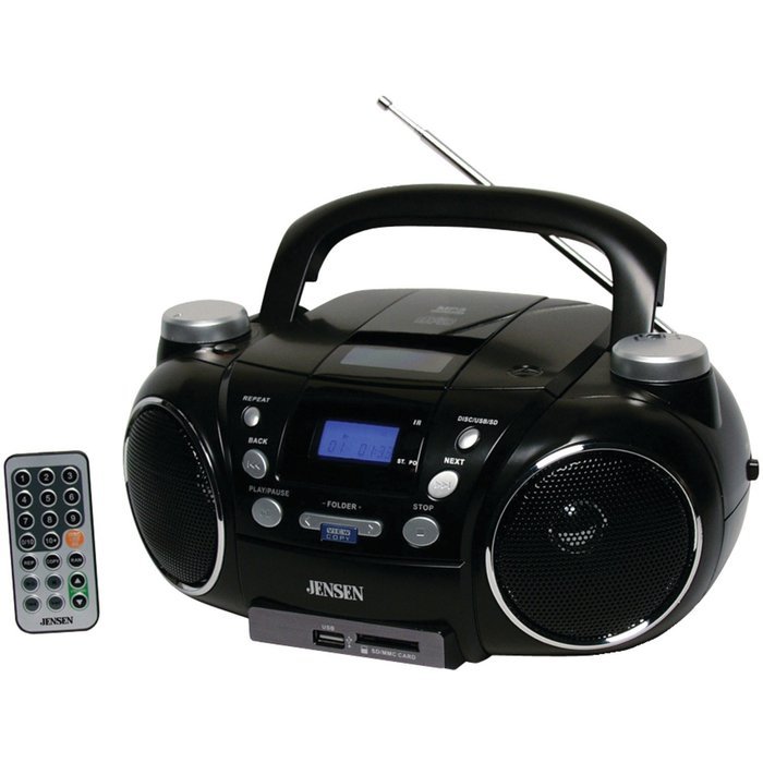 Jensen CD750 Portable AM/FM Stereo CD Player with MP3 Encoder/Player (Black)