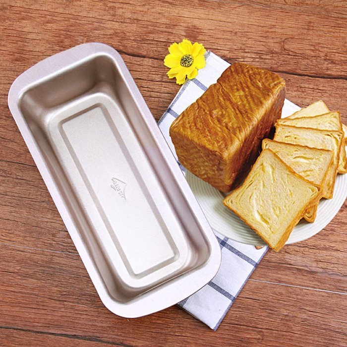 Tosnail Bakeware Nonstick Bread Loaf Pans - Cavity Measured 9.5" x 4 1/4" x 2 1/4" - Gold - Pack of 2 N4