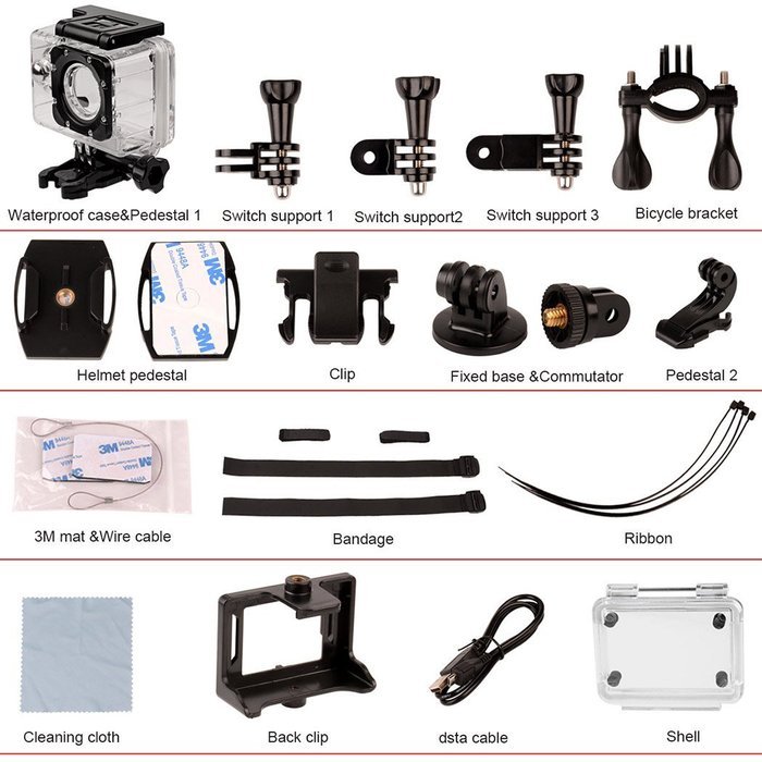 inkint 2.0" LTPS Screen 4K HD WIFI Function Waterproof Action Camera Sports Cam 170 Degree Wide Angle Lens + Mount... N2