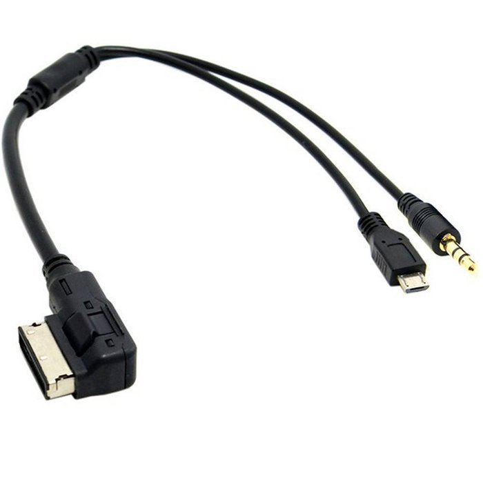 HAIN@MDI AMI MMI Convert 3.5mm JACK AUX Adapter Micro USB Adapter for AUDI Audi A3 A4 A5 A6 S5 A6 A8 Q7 S4 A3...