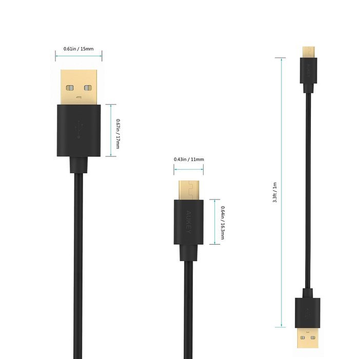 AUKEY Micro USB Cable, Sync & Charging Cable (3.3ft) for Samsung, Nexus, LG, Android Smartphones and More