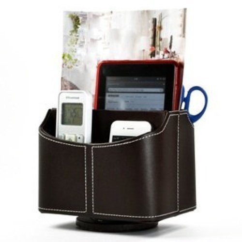 COSMOS PU Leather 360 Degrees Rotatable Remote control/controller TV Guide/mail/CD organizer/caddy/holder,Free... N5