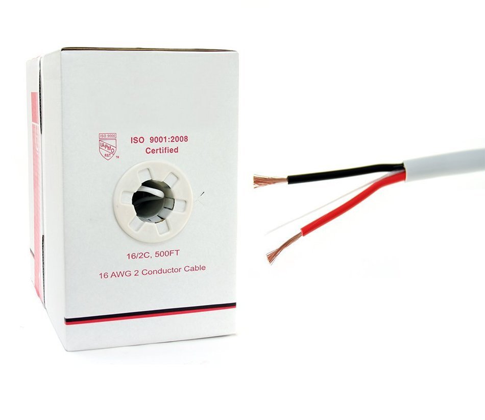 Five Star Cable 16 AWG 2C Bare Copper Speaker Cable, 500 Feet (152.4 Meters) - White N4