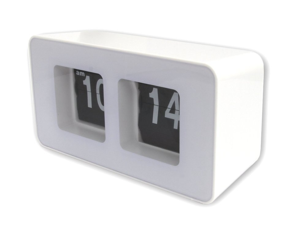 Thumbs Up! Retro Flip Clock, White N3