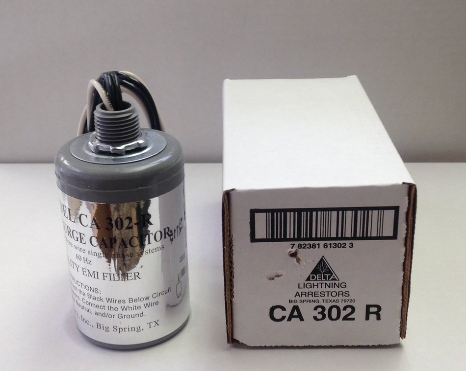 Delta CA302-R 2-Pole 125/250V Single Phase Surge Capacitor N3