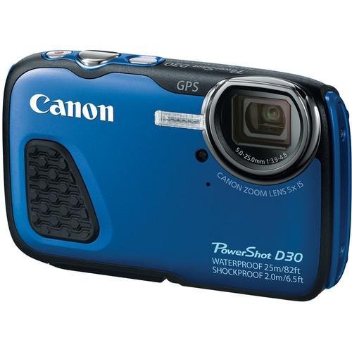 Canon PowerShot D30 Waterproof Digital Camera, Blue International Version (No warranty)