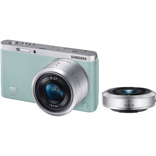 Samsung NX Mini Smart Wi-Fi Digital Camera with 9-27mm & 9mm Lenses (Green) (International Model) No Warranty