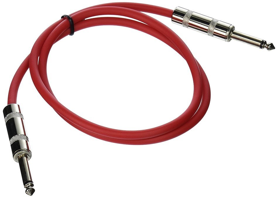 Seismic Audio - SASTSX-3 - 3 Foot TS 1/4" Guitar, Instrument, or Patch Cable Red
