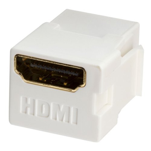 HDMI Keystone Coupler, Snap-in for Wallplate, White (2 Pack) N2