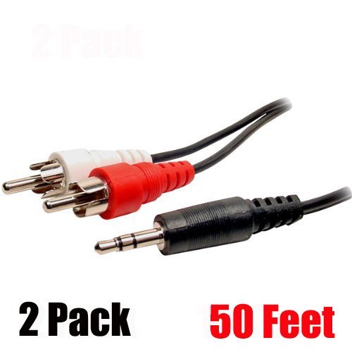 iMBAPrice&reg; 50 Feet 3.5mm Stereo Male to Two RCA Male Splitter Cable N11