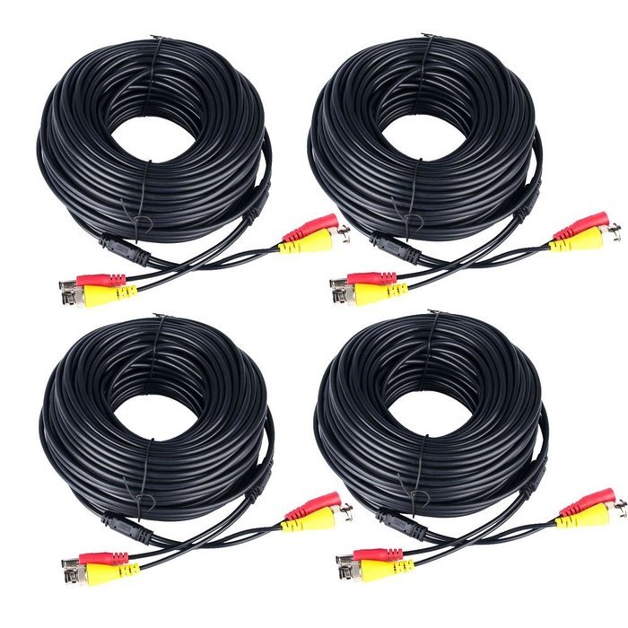 Prosshop Pre-made All-in-One Siamese BNC Audio Video and Power Cord Wires 100 Feet Monitor Supply Cables Surveillance... N13