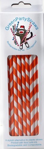 Paper Straws Orange -Box of 50 N2