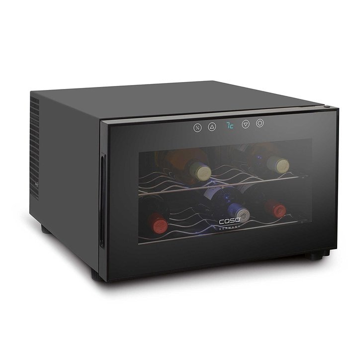 Caso Duett Stainless Steel, Insulated Wine Case 8-Bottle Wine Cellar with Digital Touch Panel, Adjustable Temperature...