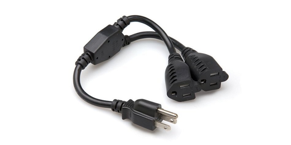 Hosa YIE-406 Dual IEC C13 to NEMA 5-15P Power Y Cable, 1.5 feet N2