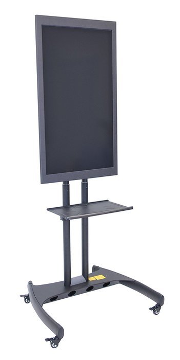 LUXOR FP3500 Flat Panel Cart Rotating and Adjustable Height LCD/LED Mount, 62.5" H x 32.75" W x 28.75" D, Black