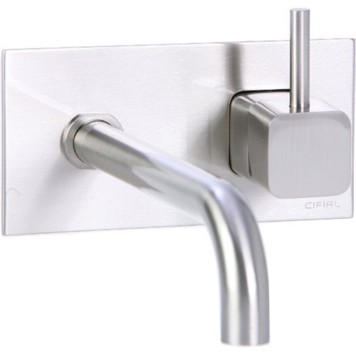 Cifial 224.152.620 Techno Quadra 25 Wall Mount Lavatory Faucet, Satin Nickel by Cifial