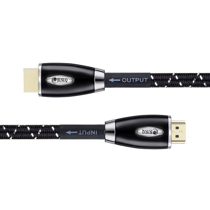 BUSUQ High-Speed Standard HDMI Cable Supports Ethernet, 3D and Audio Return (75 Feet/23 Meter), Black- Red Nylon... N16