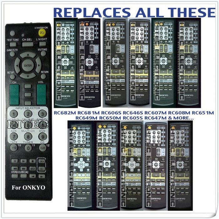 Generic Remote Control Replace for Onkyo Rc-649m Ht-r540 Ht-sr304s Tx-sr503 Tx-sr503s Tx-sr575 Av Receiver N2