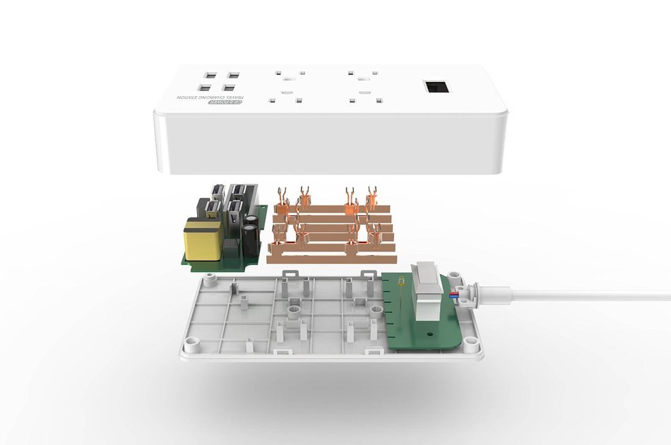 GR-8 Power Compact & Slim Travel Charging Station - International Power Adapter - Surge Protector - Power Strip... N5
