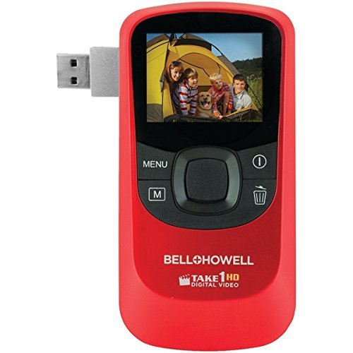 New BELL+HOWELL T10HD-R 5.0-Megapixel 1080p Take1HD Digital Video Camcorder with Flip-out USB (Red)