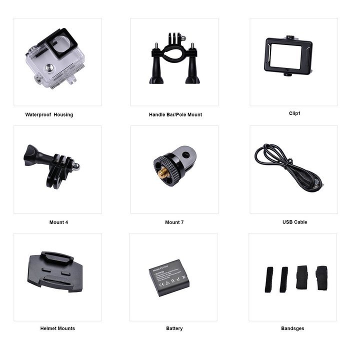 YELIN 1080P Full HD 2.0 inch LCD Screen Waterproof Sports Action Camera Cam DV 5MP DVR Helmet Camera Sports DV... N7