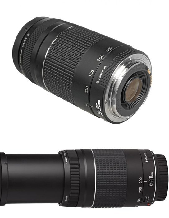 Canon EOS REBEL SL1 + 75-300mm f/4-5.6 III+ 2 32GB Transcend SD Memory Cards + 3 Piece Filter Kit + DSLR Sling... N3