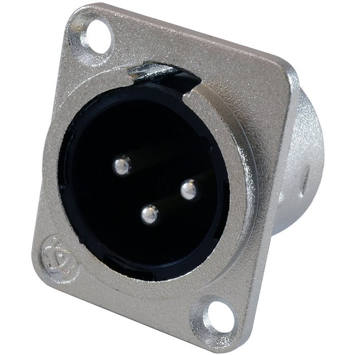 GLS Audio XLR Male Jack 3 Pin - Panel Mount Jacks D Series Size XLR-M - 20 PACK