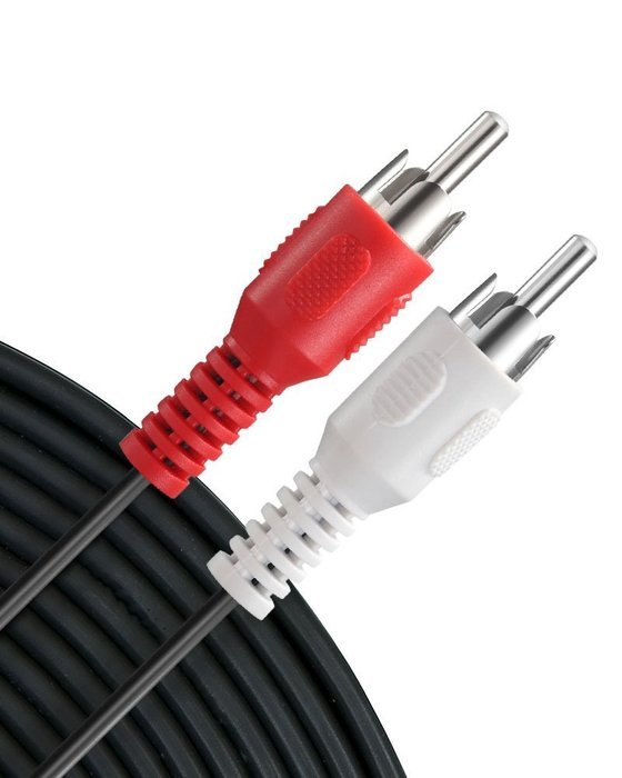 Fosmon (50 FT) 2RCA Male to 2RCA Male Stereo Audio Cable, Composite Audio [Right/Left] 2 RCA Plug M/M Connector... N5
