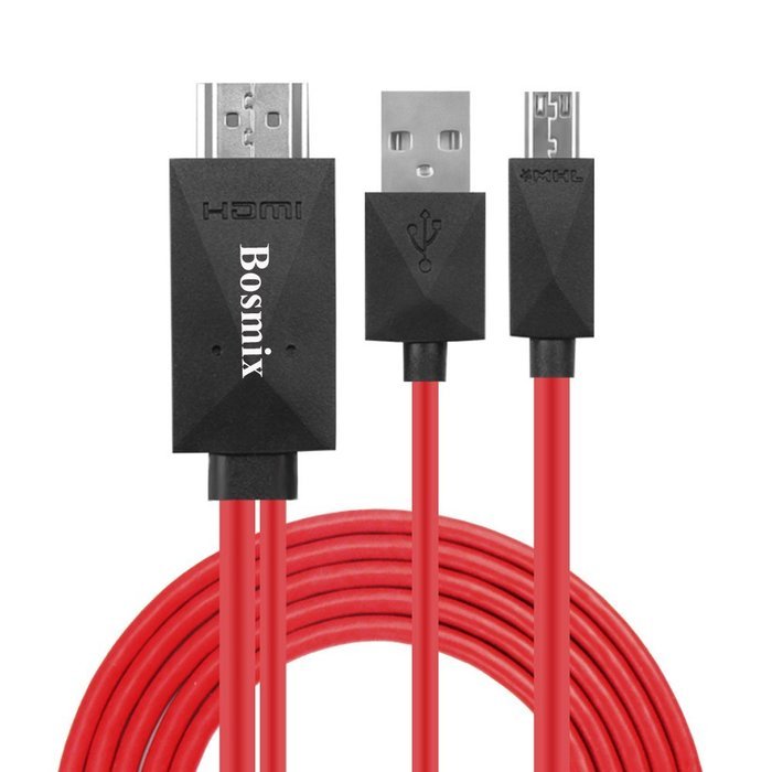 Bosmix 6.5 Feet 11 Pin Mircro USB (MHL) to HDMI adapter cable 1080P HDTV for Samsung Galaxy S3/S4/S5, Note 2/3... N7
