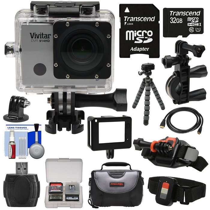 Vivitar DVR914HD 1440p HD Wi-Fi Waterproof Action Video Camera Camcorder with Remote, Vented Helmet & Bike Mounts... N2