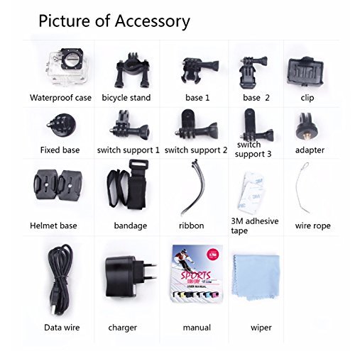 Anng H3 Dual Screen Ultra HD 4K Sports Action Camera 1080P Waterproof Underwater Camcorder 170&deg; Wide Angle 12MP... N6