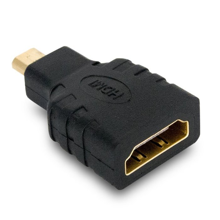 MILAPEAK (2 in 1) Mini-HDMI + Micro-HDMI Male to HDMI Female Adapter with Gold Plated, Black N23