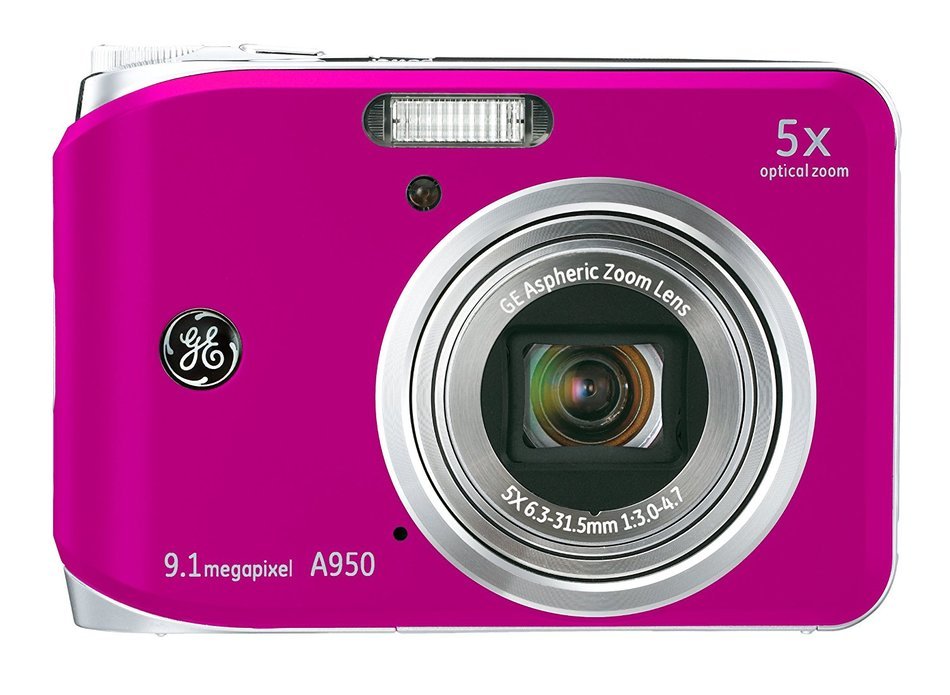 GE A950-BK 9MP Digital Camera with 5X Optical Zoom and 2.5 Inch LCD with Auto Brightness - Black N4
