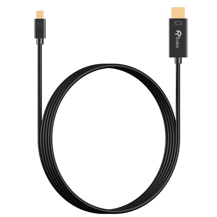 Mini DP to HDMI, Rankie 6FT Gold Plated Mini DisplayPort (Thunderbolt Port Compatible) to HDMI HDTV Cable (White... N11