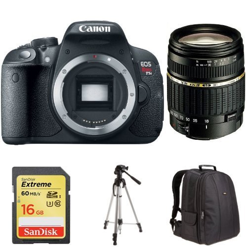 Canon EOS Rebel T5i Digital SLR Camera (Body Only) + Tamron AF 18-200mm f/3.5-6.3 XR Di II LD Aspherical (IF)...