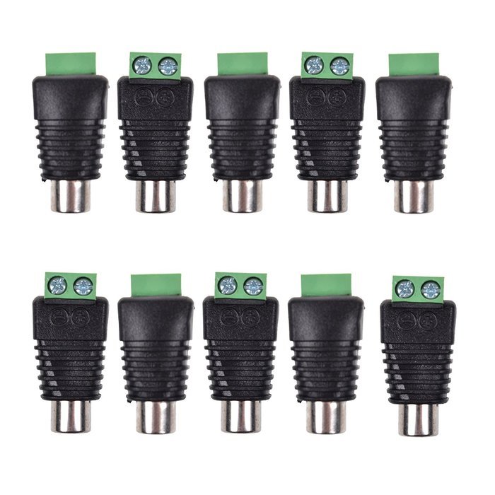 Bluecell 10pcs UTP Cat5/Cat6 Cable to AV RCA Female Screw Terminal Connector N2