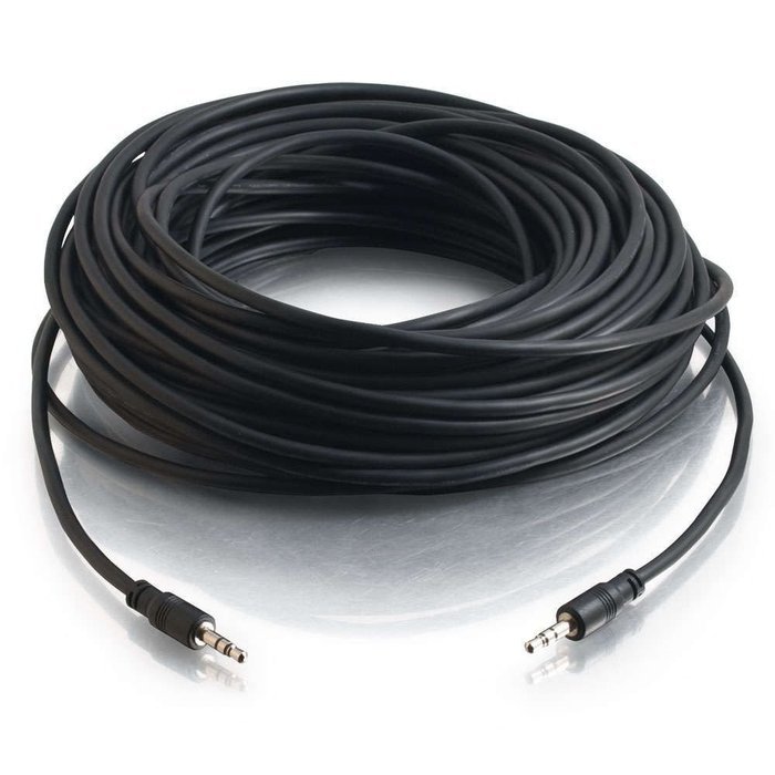 C2G / Cables To Go 40108 3.5mm Stereo Audio Cable With Low Profile Connectors M/M, In-Wall CMG-Rated (35 Feet) N4