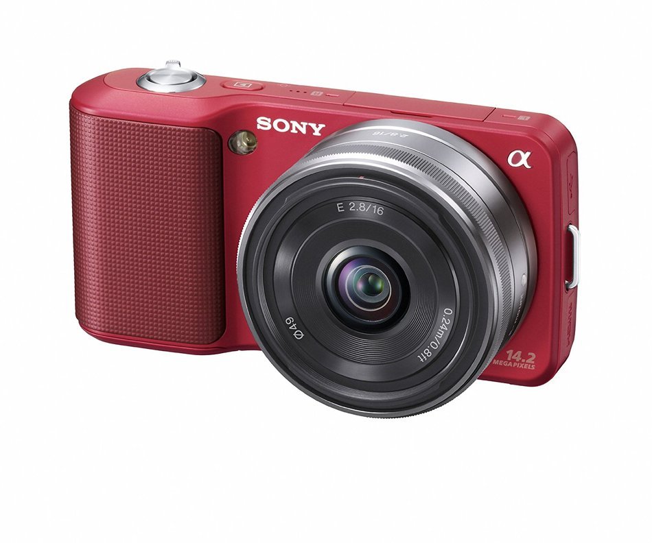 Sony Alpha NEX NEX3A/R Digital Camera with 16mm F2.8 Lens (Red) N2