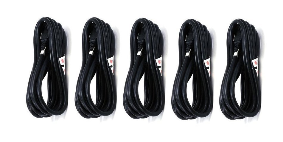 C&E 3 PCS, Power Cord Cable w/ 3 Conductor 14AWG PC Power Connector Socket (C13/5-15P) Black 1 Feet, CNE591452 N16