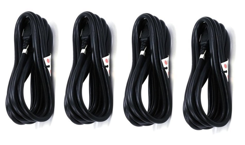 C&E 3 PCS, Power Cord Cable w/ 3 Conductor 14AWG PC Power Connector Socket (C13/5-15P) Black 1 Feet, CNE591452 N18