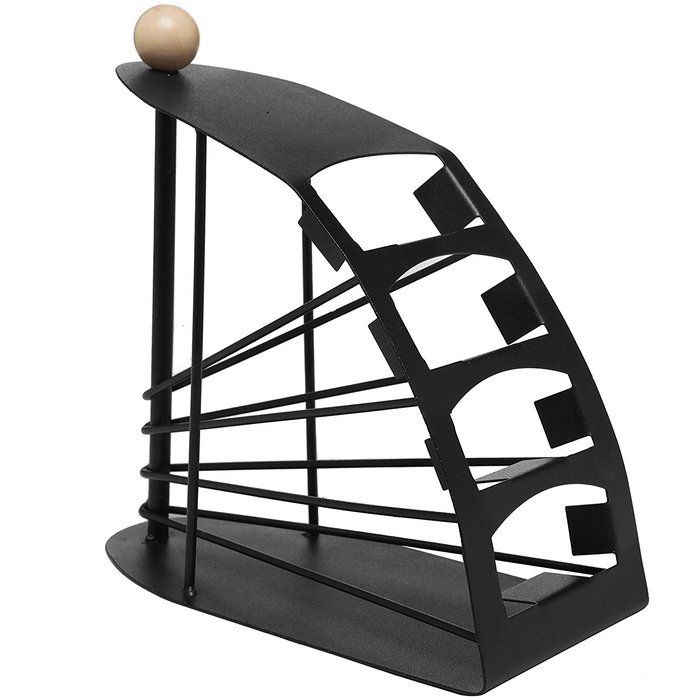 Modern Chic Space Saving Black Metal Fan Design 4 Slot TV Remote Control Storage Organizer Caddy - MyGift N2