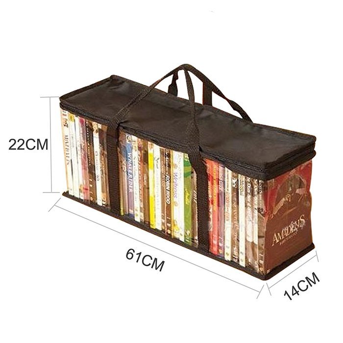 CoZroom Set of 2 DVD Storage Bags Holds DVD Organizer 80 DVDs Transparent Lightweight and Reinforced (40DVDs Each) N2