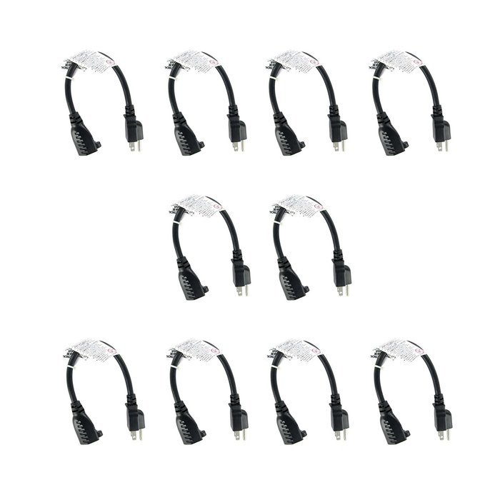 C&E CNE74467 1-Feet 16AWG Outlet Saver Power Extension Cord NEMA 5-15R to NEMA 5-15P, 5-Pack N9