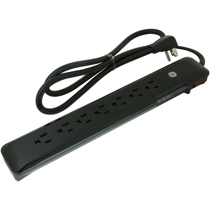 GE Ultrapro 7 Outlet Surge Protector, 1080 Joules, Black, 8' Cord, 34133 N2